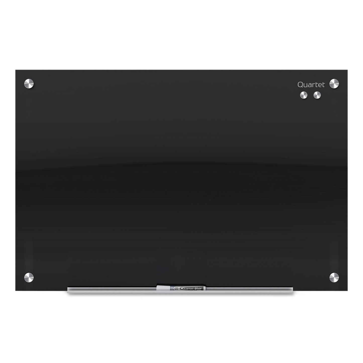 Infinity Magnetic Glass Marker Board, 48" x 36", Black Surface