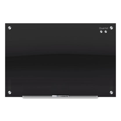 Infinity Magnetic Glass Marker Board, 48" x 36", Black Surface