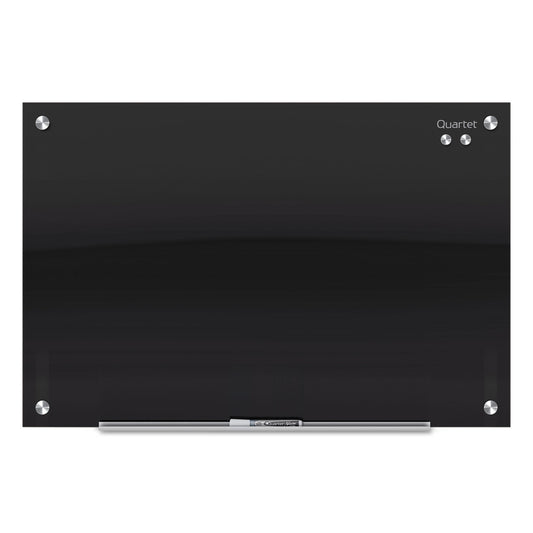 Infinity Magnetic Glass Marker Board, 48" x 36", Black Surface