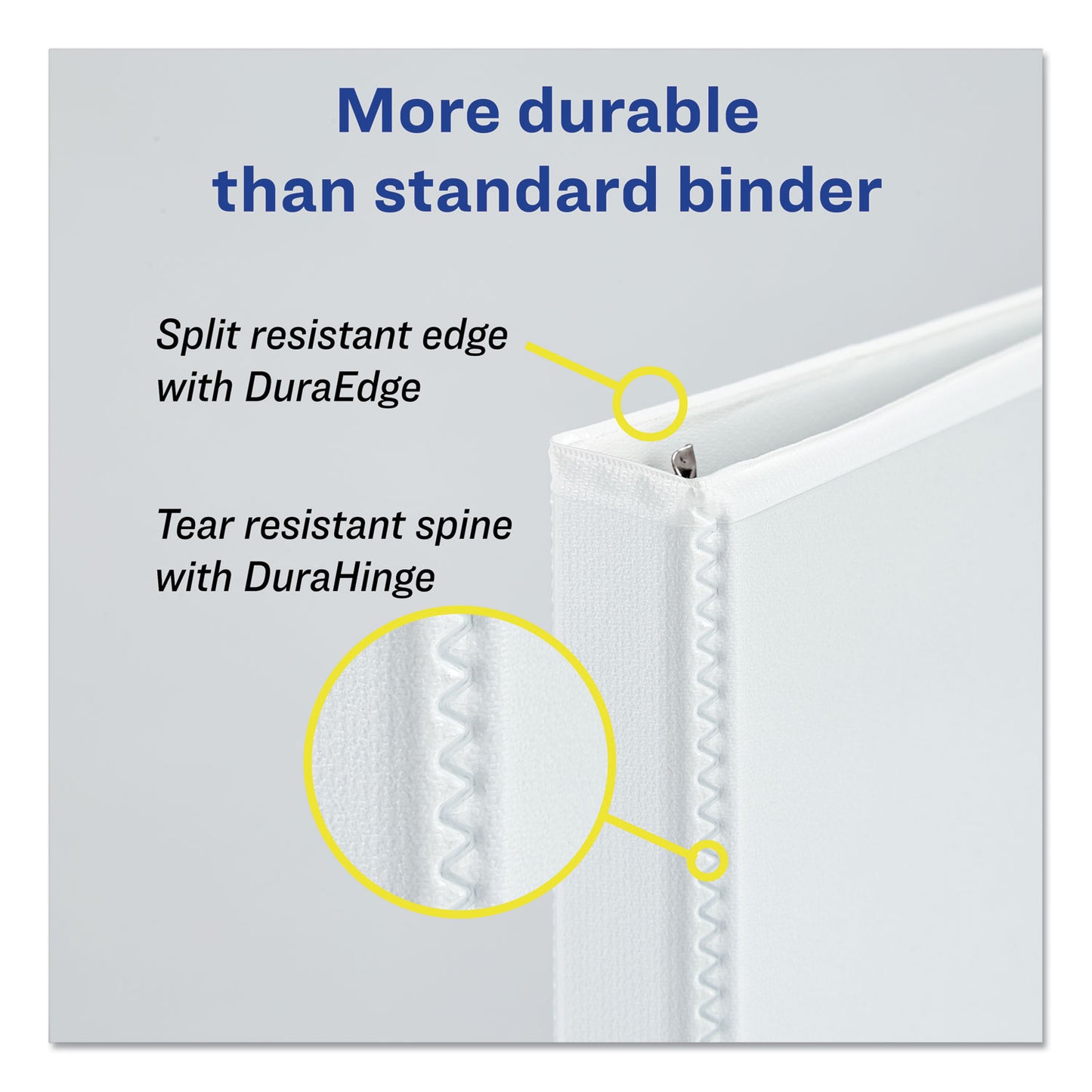 Durable View Binder with DuraHinge and Slant Rings, 3 Rings, 1" Capacity, 11 x 8.5, White, 4/Pack