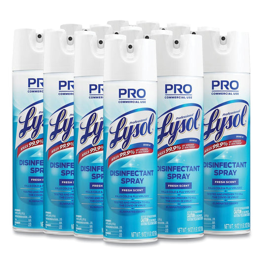 Professional LYSOL Brand Disinfectant Spray, Fresh Scent, 19 oz Aerosol Spray, 12/Carton