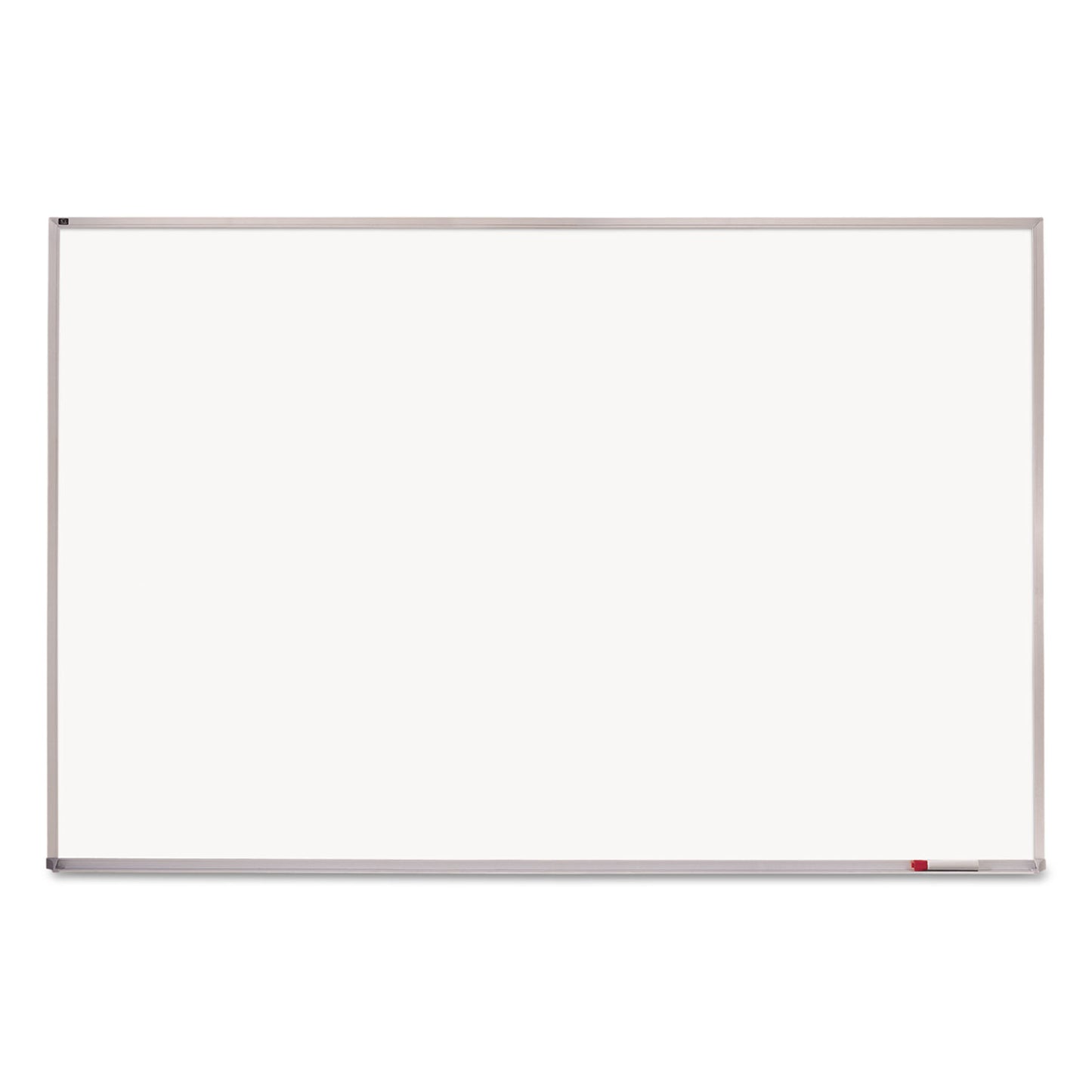 Porcelain Magnetic Whiteboard, 96" x 48", White Surface, Satin Aluminum Frame