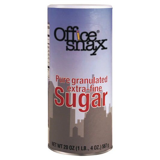 Office Snax Sugar Canister, 20 oz Reclosable Canister