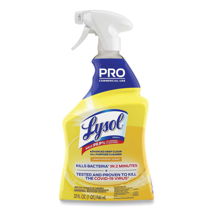 Professional LYSOL Brand Advanced Deep Clean All Purpose Cleaner, Lemon Breeze, 32 oz Trigger Spray Bottle, 12/Carton Item #: RAC00351