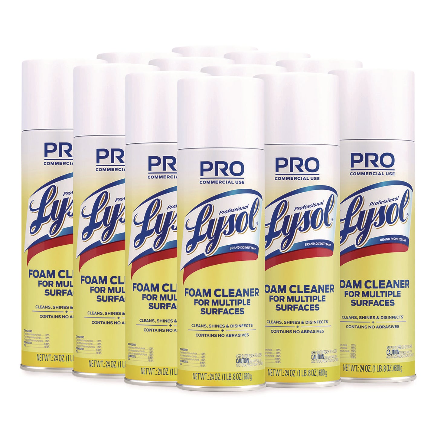 Professional LYSOL Brand Disinfectant Foam Cleaner, 24 oz Aerosol Spray, 12/Carton