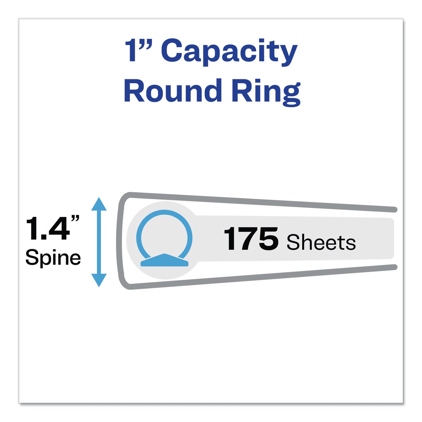 Economy View Binder with Round Rings , 3 Rings, 1" Capacity, 11 x 8.5, White, (5711)