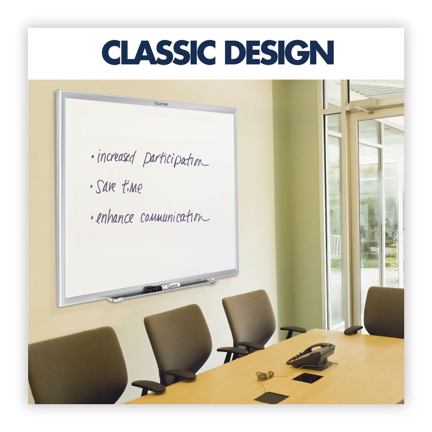 Classic Series Nano-Clean Dry Erase Board, 48" x 36", White Surface, Satin Aluminum Frame