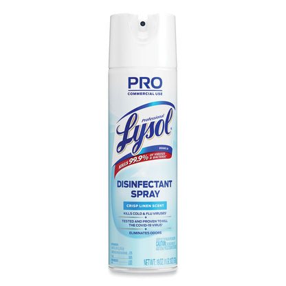 Professional LYSOL Brand Disinfectant Spray, Crisp Linen, 19 oz Aerosol Spray, 12/Carton